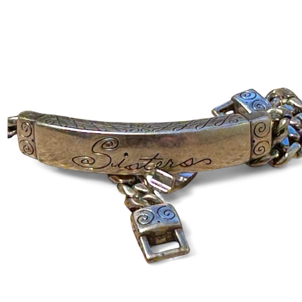 Brighton Sisters ID Bracelet Retired Silver-Plated Heart Link 7.75” - Picture 3 of 11